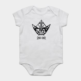 Official :2nd End; Black Crown Logo Baby Bodysuit